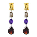 Multi-Korean-Lucia-quarter-Stud-multicolor-Sterling-Silver-Earring