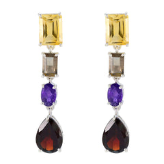 Multi-Korean-Lucia-quarter-Stud-multicolor-Sterling-Silver-Earring