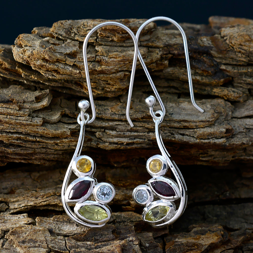 Multi-Middle-Eastern-Aaliyah-quarter-Dangle-multicolor-925-Sterling-Silver-Earring