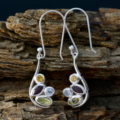 Multi-Middle-Eastern-Aaliyah-quarter-Dangle-multicolor-925-Sterling-Silver-Earring