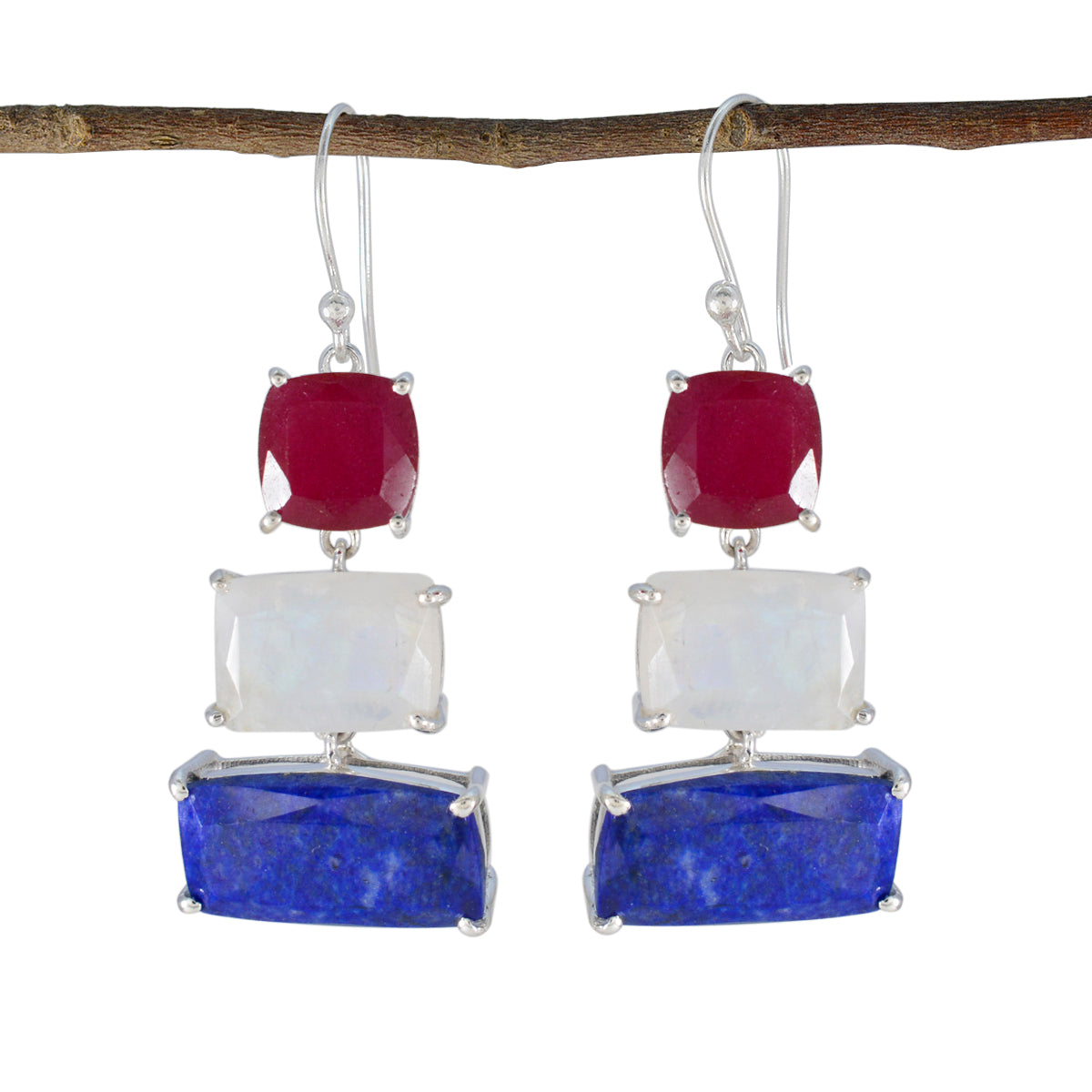 Multi-Egyptian-Mariana-Trilogy-Dangle-multicolor-92.5-Silver-Earring