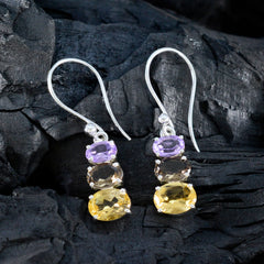 Multi-German-Violet-Multiple-Dangle-Multicolor-925-Silber-Ohrring