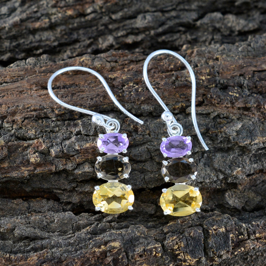 Multi-German-Violet-multiple-Dangle-multicolor-925-Silver-Earring