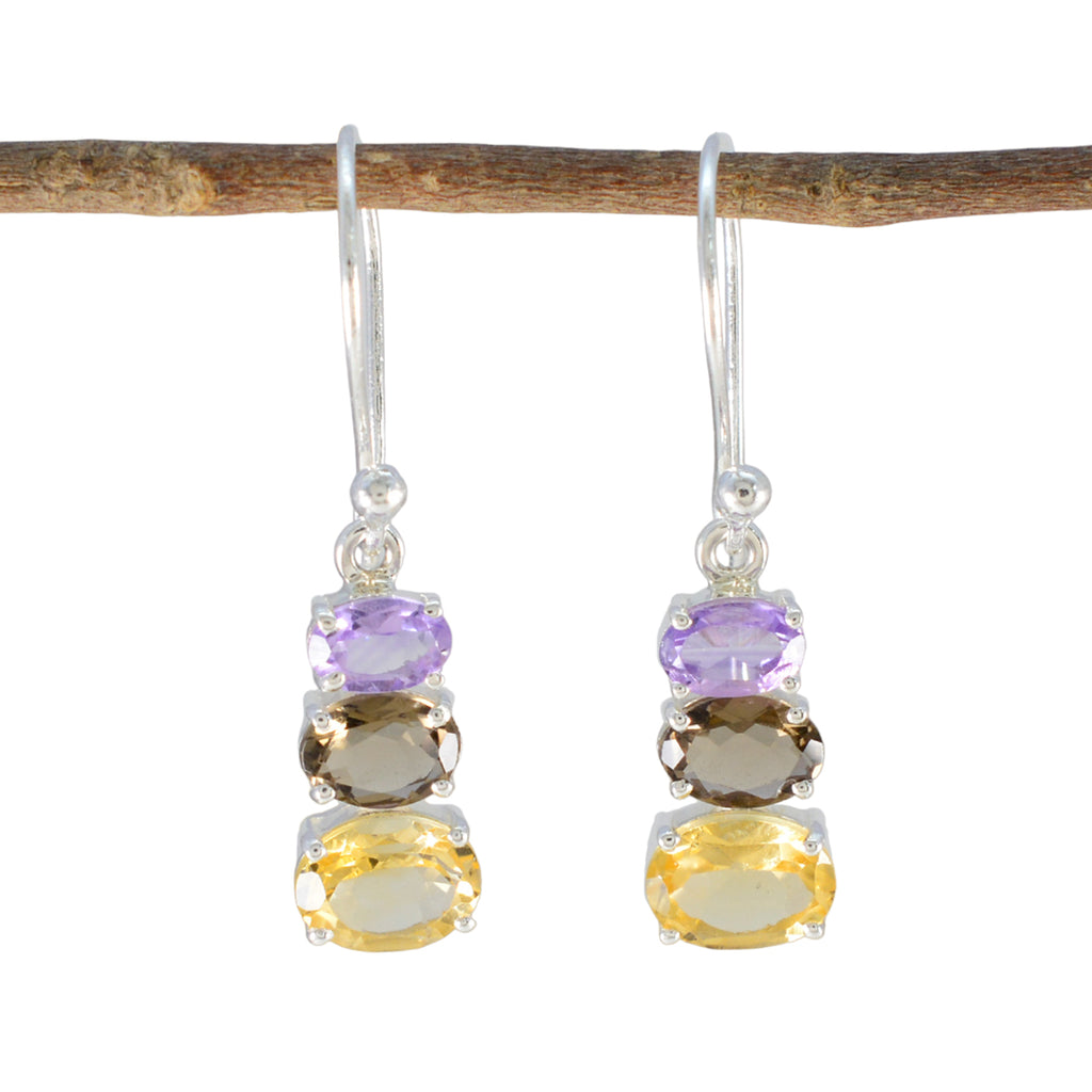 Multi-German-Violet-multiple-Dangle-multicolor-925-Silver-Earring