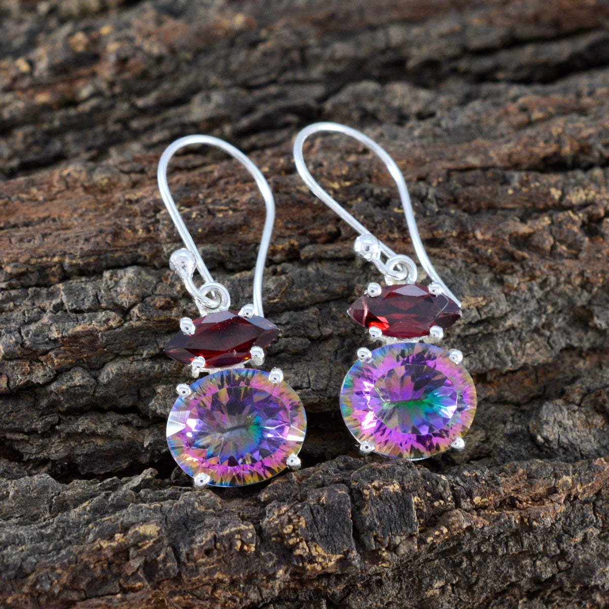 Multi-Moroccan-Li-Lee-multiple-Dangle-multicolor-925-Sterling-Silver-Earring