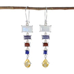 Multi-American-Violet-Penta-Dangle-multicolor-925-Sterling-Silver-Earring
