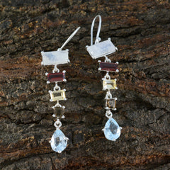 Multi-Korean-Yasmin-Penta-Dangle-multicolor-Silver-Earring