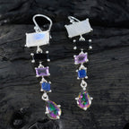 Multi-Japanese-Yasmine-Penta-Dangle-multicolor-Sterling-Silver-Earring