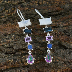 Multi-Japanese-Yasmine-Penta-Dangle-multicolor-Sterling-Silver-Earring