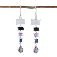 Multi-Japanese-Yasmine-Penta-Dangle-multicolor-Sterling-Silver-Earring