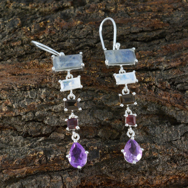 Multi-Middle-Eastern-Aiko-Penta-Dangle-multicolor-925-Sterling-Silver-Earring