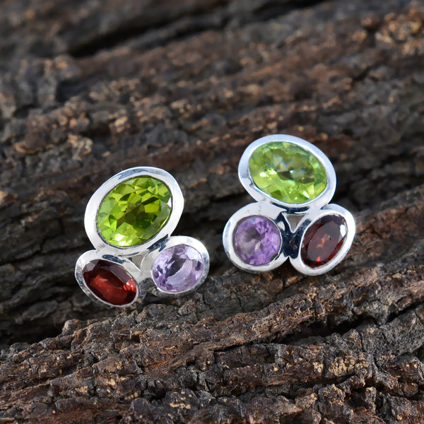 Multi-Moroccan-Victoria-multiple-Stud-multicolor-925-Silver-Earring