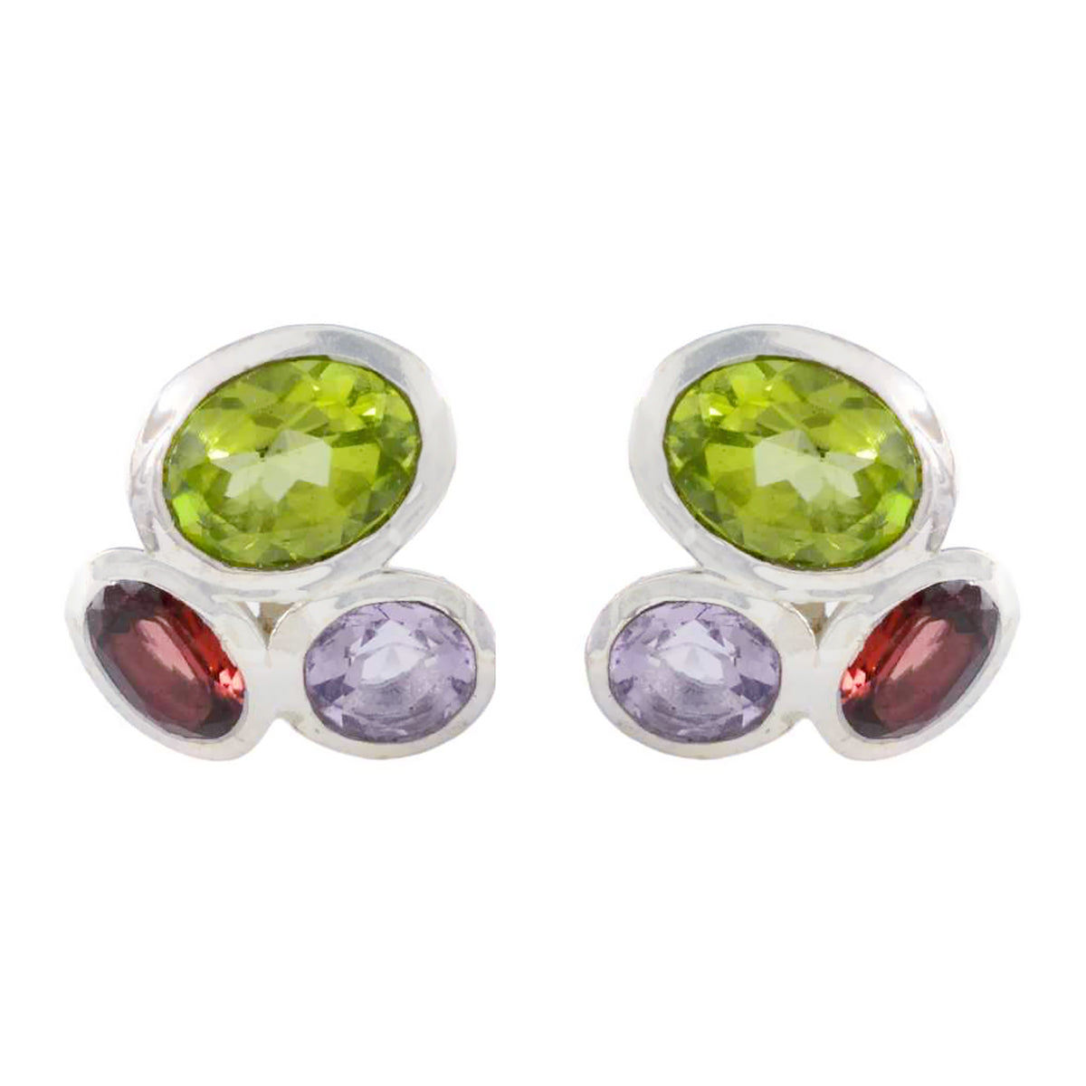 Multi-Moroccan-Victoria-multiple-Stud-multicolor-925-Silver-Earring メイン画像