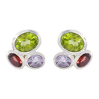 Multi-Moroccan-Victoria-multiple-Stud-multicolor-925-Silver-Earring