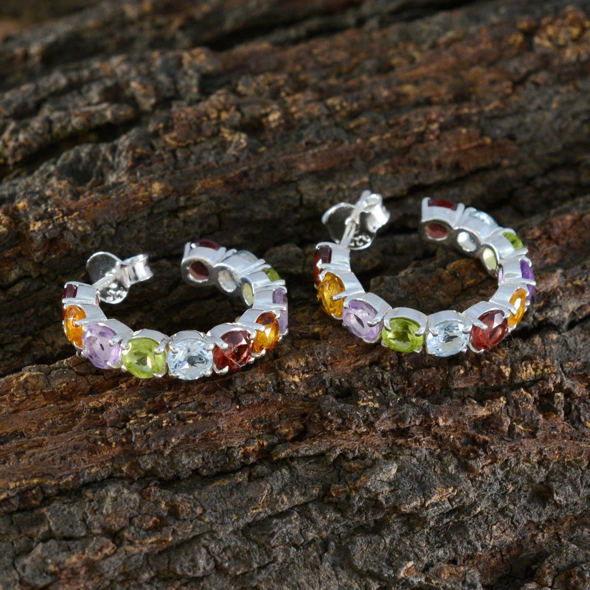 Multi-Japanese-Julieta-multiple-Stud-multicolor-92.5-Silver-Earring