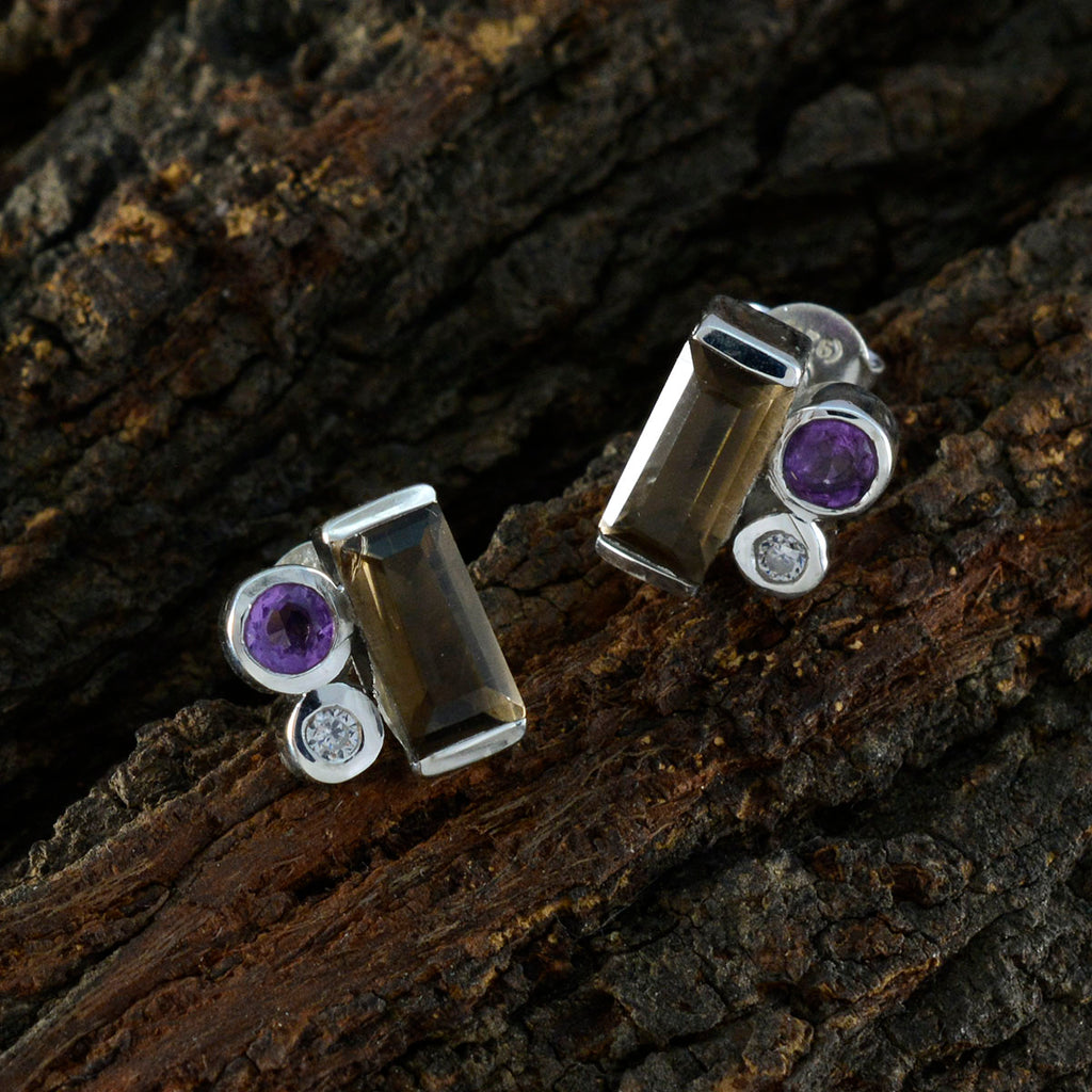Multi-German-Milagros-Trilogy-Stud-multicolor-Silver-Earring