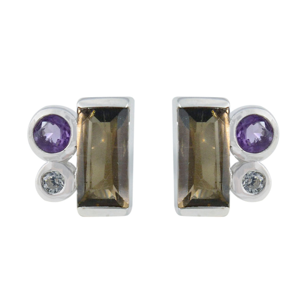 Multi-German-Milagros-Trilogy-Stud-multicolor-Silver-Earring