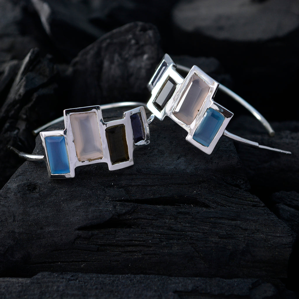 Multi-Egyptian-Carolina-multiple-Stud-multicolor-Silver-Earring