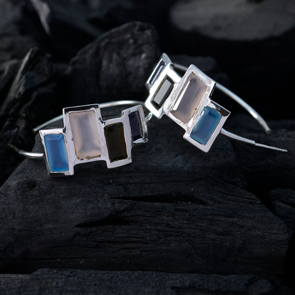 Multi-Egyptian-Carolina-multiple-Stud-multicolor-Silver-Earring