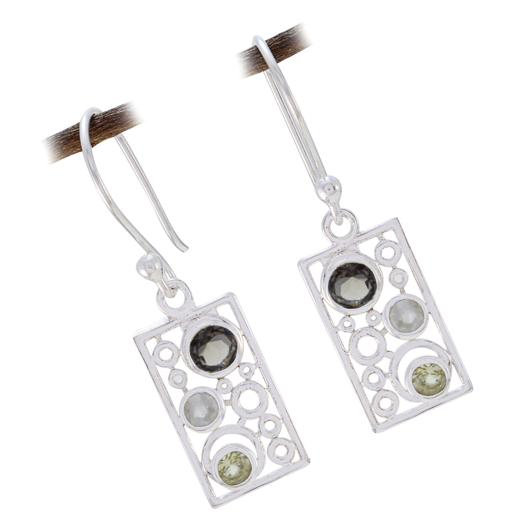 Multi-Egyptian-Violet-multiple-Dangle-multicolor-Silver-Earring