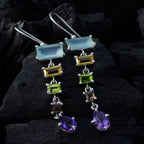 Multi-American-Yasmin-multiple-Dangle-multicolor-925-Sterling-Silver-Earring