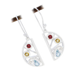 Multi-Japanese-Zoe-multiple-Dangle-multicolor-Sterling-Silver-Earring