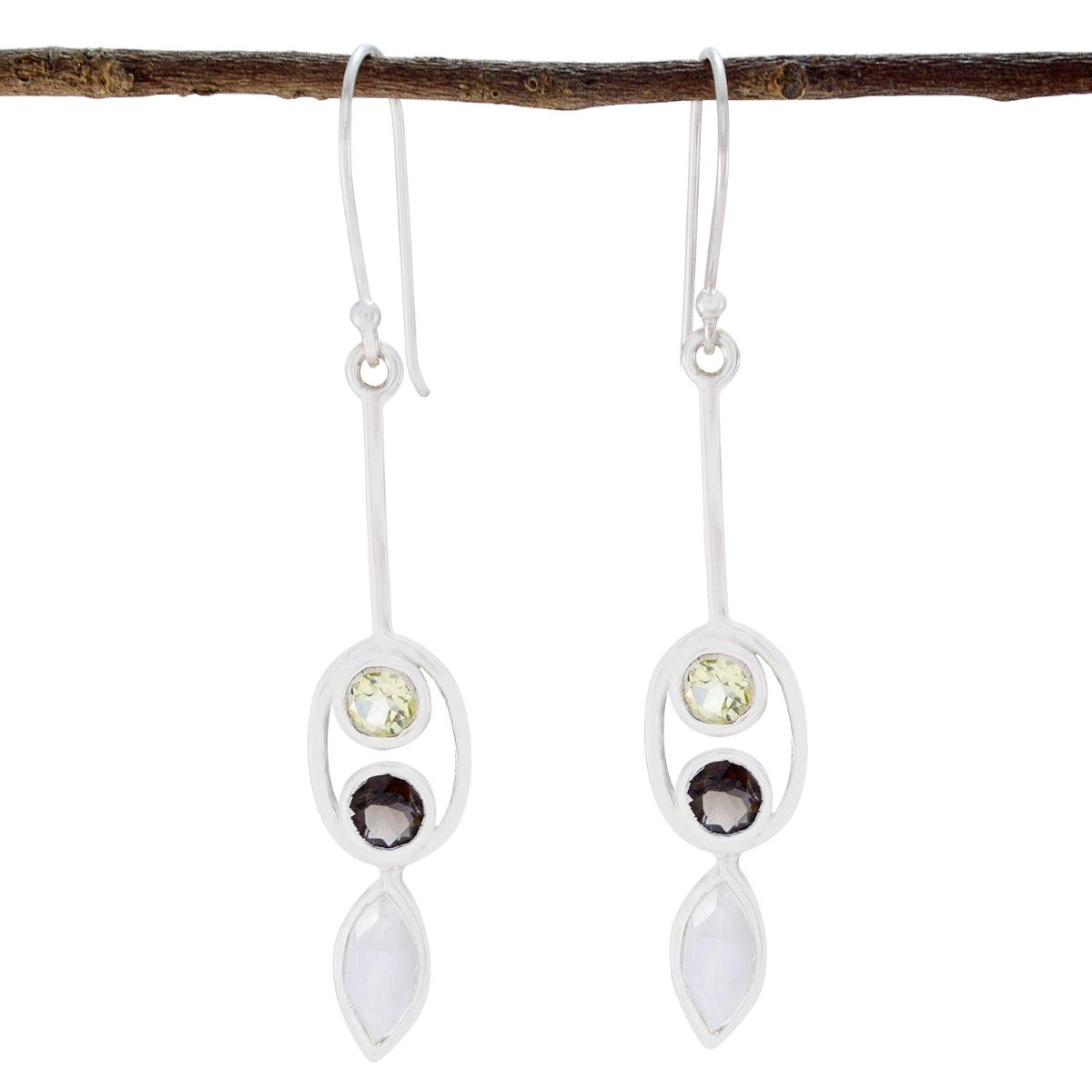 Multi-Italian-Aiko-multiple-Dangle-multicolor-925-Silver-Earring Immagine principale del prodotto