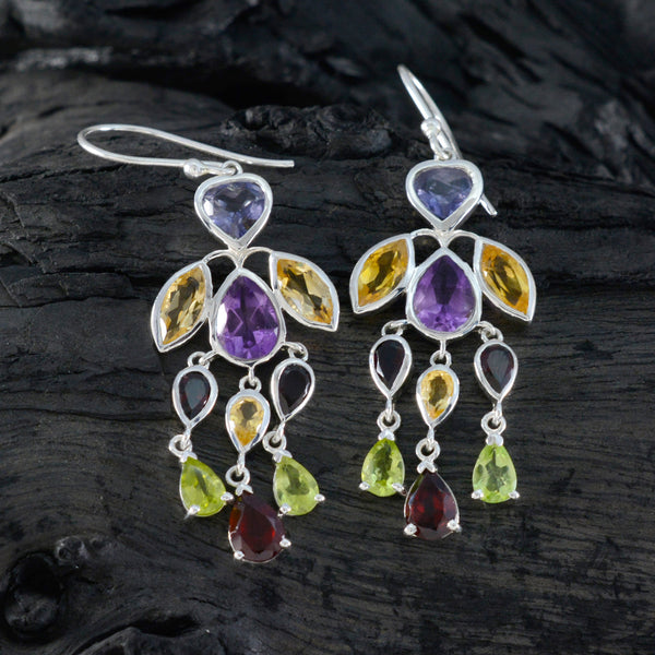 Multi-African-Soo-jin-multiple-Dangle-multicolor-92.5-Silver-Earring