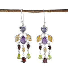 Multi-African-Soo-jin-multiple-Dangle-multicolor-92.5-Silver-Earring