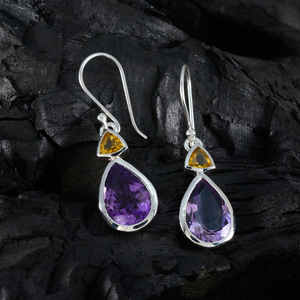 Multi-German-Bruna-Toi-et-Moi-Dangle-multicolor-92.5-Silver-Earring