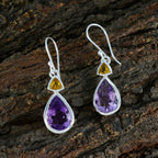 Multi-German-Bruna-Toi-et-Moi-Dangle-multicolor-92.5-Silver-Earring