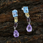 Multi-Japanese-Luisa-quarter-Stud-multicolor-925-Silver-Earring