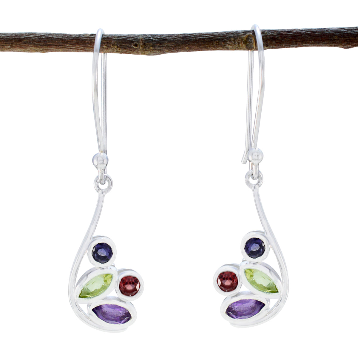 Multi-Mexican-Abigail-quarter-Dangle-multicolor-Silver-Earring メイン画像