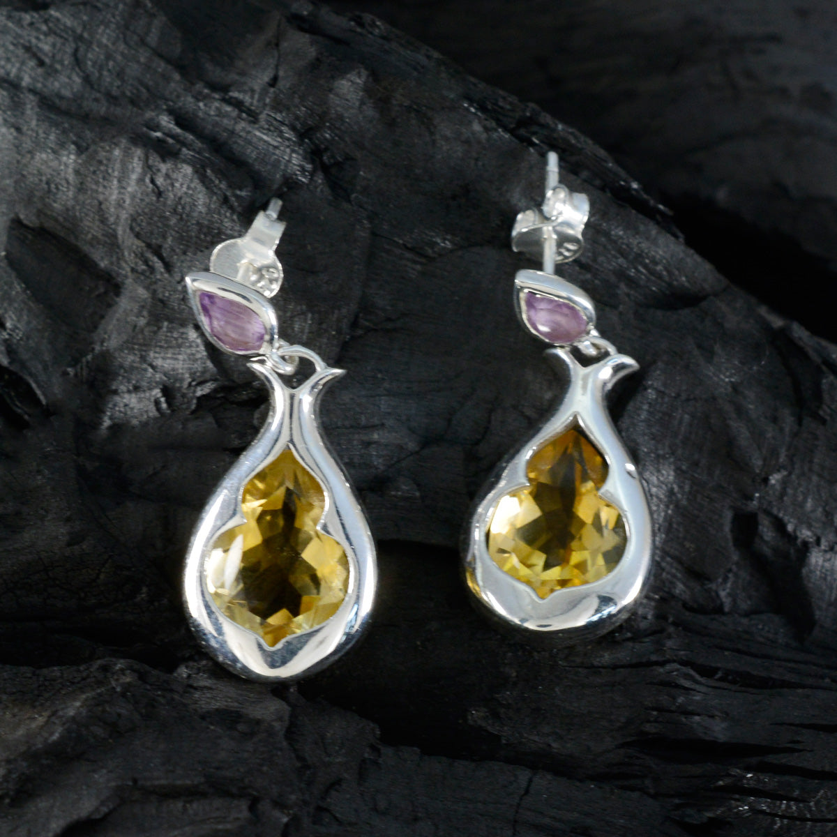 Multi Australische Giulia Toi et Moi Stud veelkleurige 925 zilveren oorbel Secundaire afbeelding