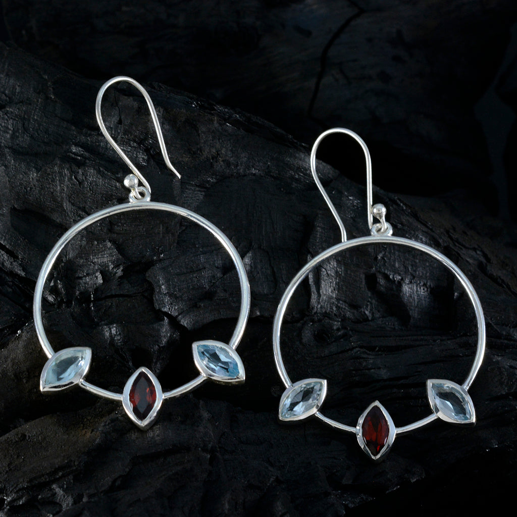 Multi-Mexican-Maya-Trilogy-Dangle-multicolor-925-Sterling-Silver-Earring