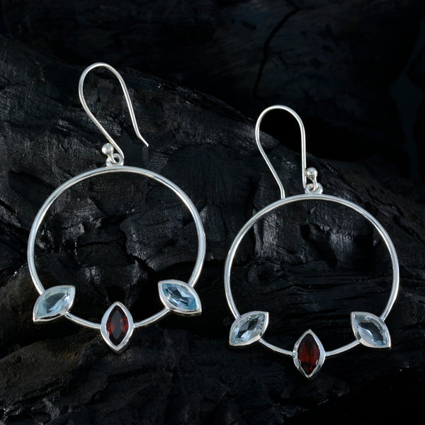 Multi-Mexican-Maya-Trilogy-Dangle-multicolor-925-Sterling-Silver-Earring
