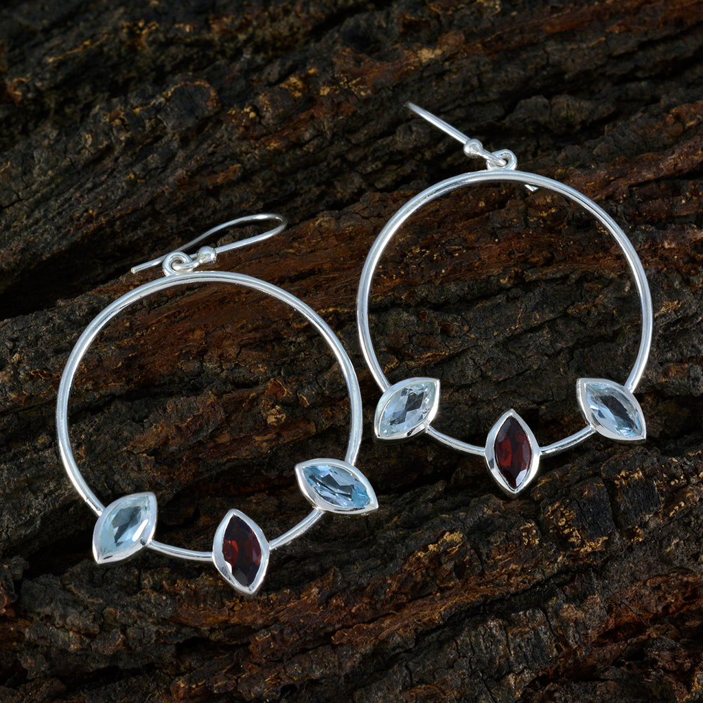 Multi-Mexican-Maya-Trilogy-Dangle-multicolor-925-Sterling-Silver-Earring