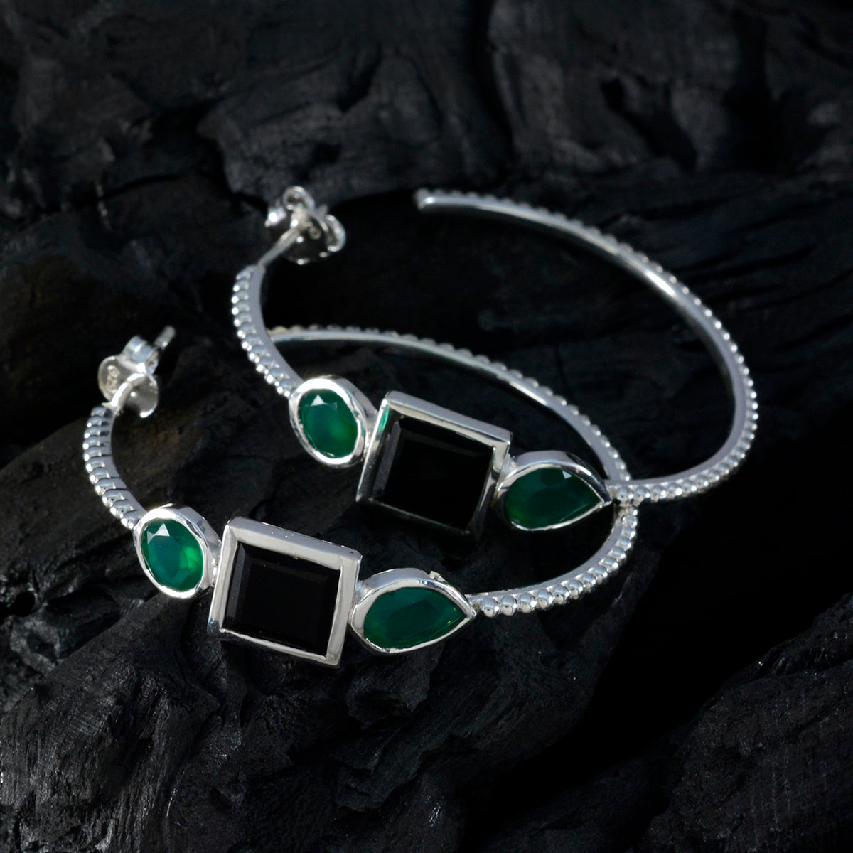 Fransk Victoria Trilogy örhänge i flerfärgat 925 sterlingsilver Sekundär produktbild