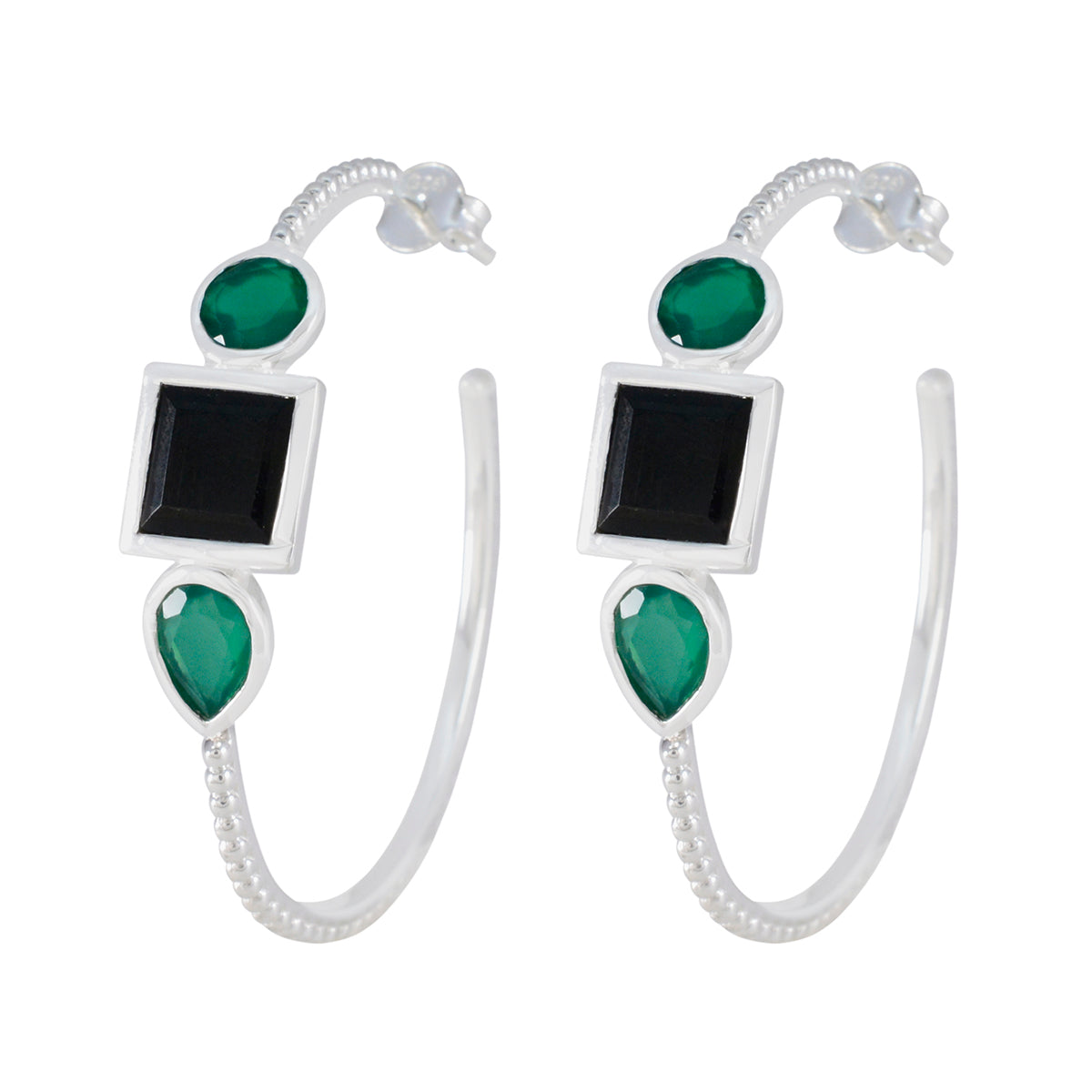 Multi-French-Victoria-Trilogy-Stud-multicolor-925-Sterling-Silver-Earring Huvudsaklig produktbild