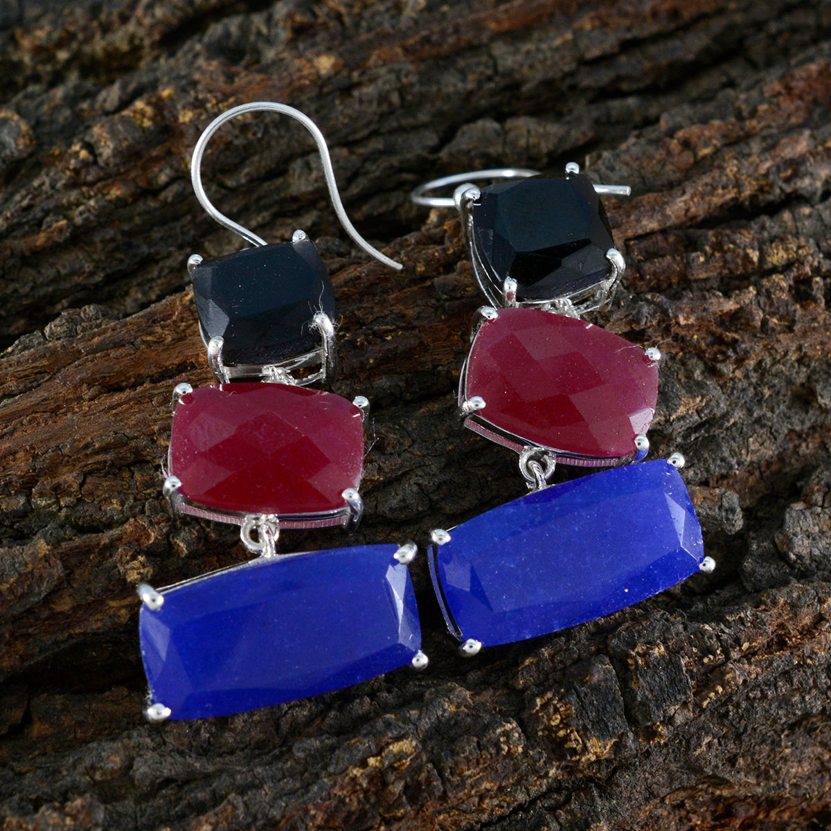 Multi-American-Micaela-Trilogy-Dangle-multicolor-925-Sterling-Silver-Earring