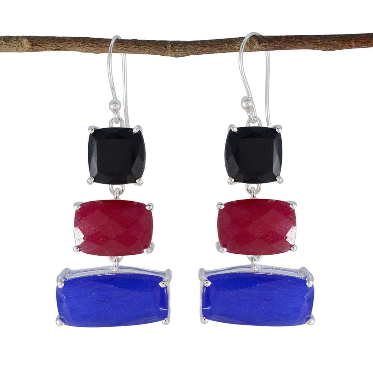 Multi-American-Micaela-Trilogy-Dangle-multicolor-925-Sterling-Silver-Earring Image principale du produit