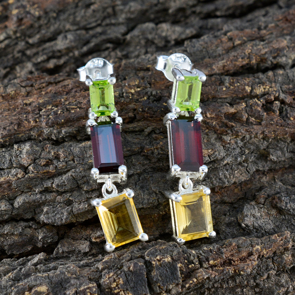 Multi-French-Nella-multiple-Stud-multicolor-Sterling-Silver-Earring