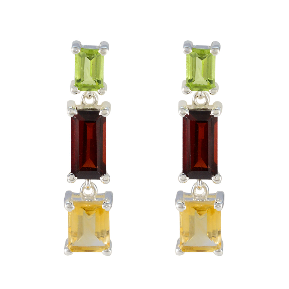 Multi-French-Nella-multiple-Stud-multicolor-Sterling-Silver-Earring Immagine principale del prodotto
