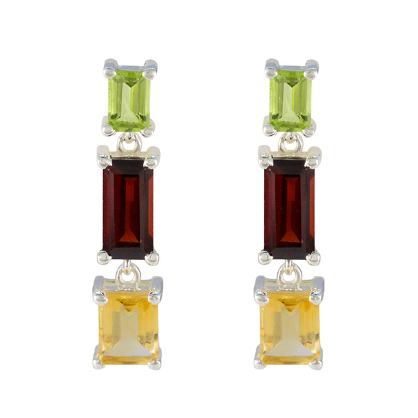 Multi-French-Nella-multiple-Stud-multicolor-Sterling-Silver-Earring