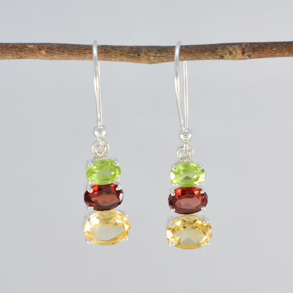 Multi-African-Yasmin-multiple-Dangle-multicolor-925-Sterling-Silver-Earring