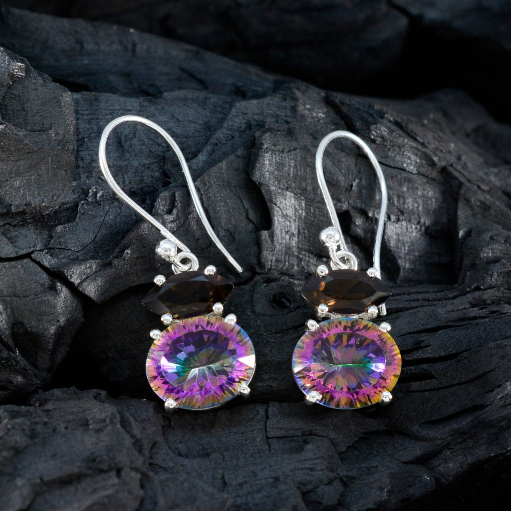 Multi-Egyptian-Ling-multiple-Dangle-multicolor-Silver-Earring