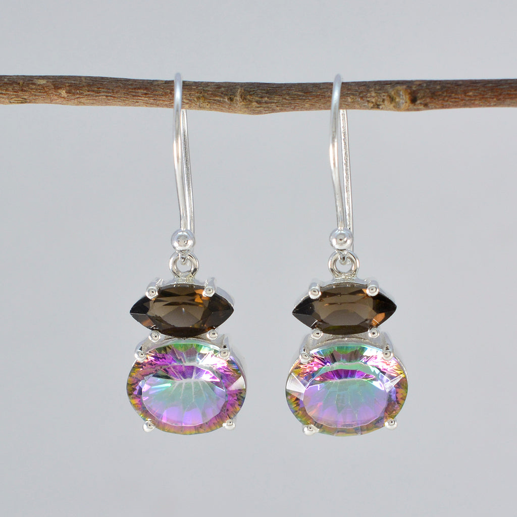 Multi-Egyptian-Ling-multiple-Dangle-multicolor-Silver-Earring