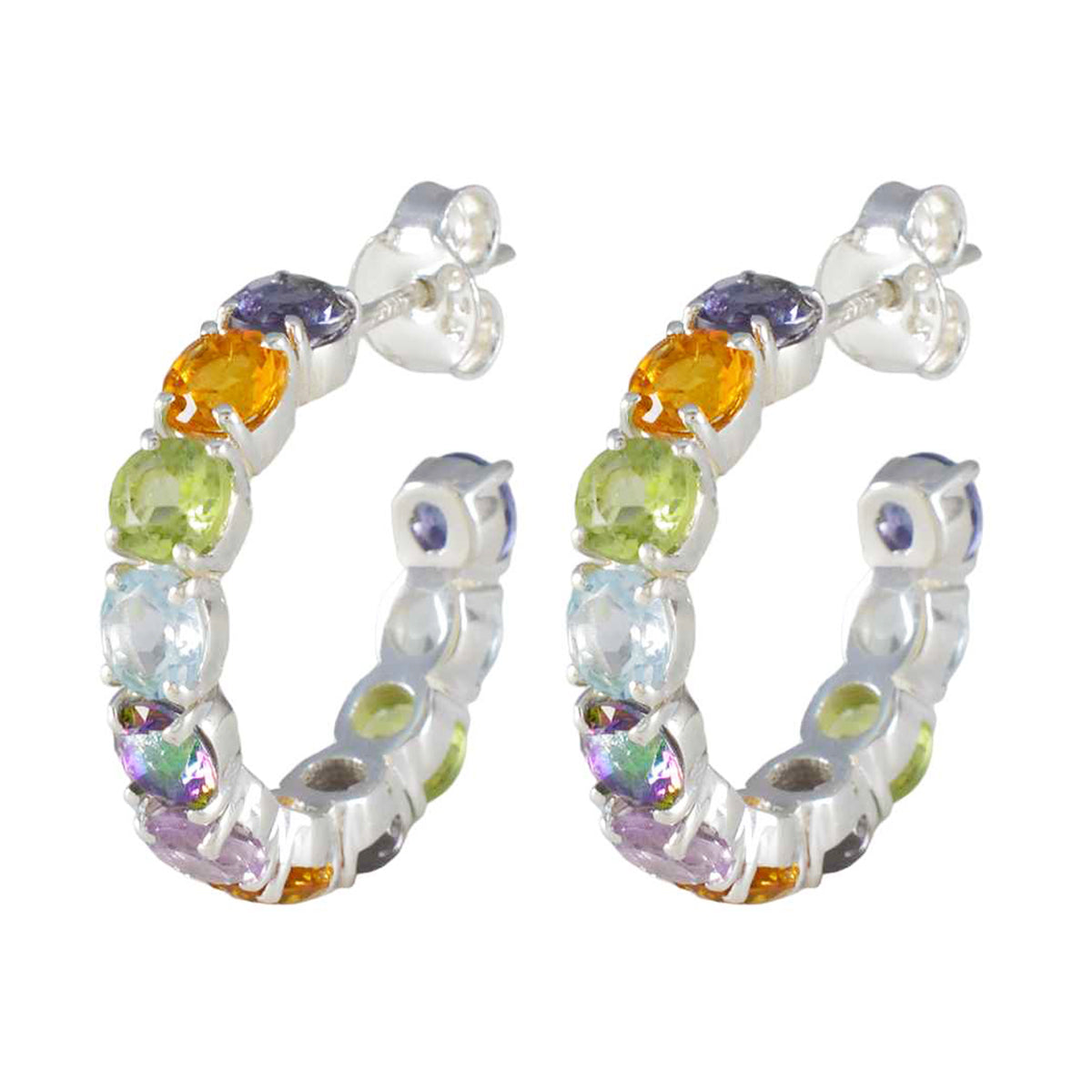 Multi-Turkish-Laura-multiple-Stud-multicolor-925-Sterling-Silver-Earring