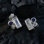 Multi-African-Natalia-Trilogy-Stud-multicolor-Sterling-Silver-Earring