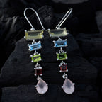 Multi-Spanish-Eun-ji-multiple-Dangle-multicolor-Silver-Earring